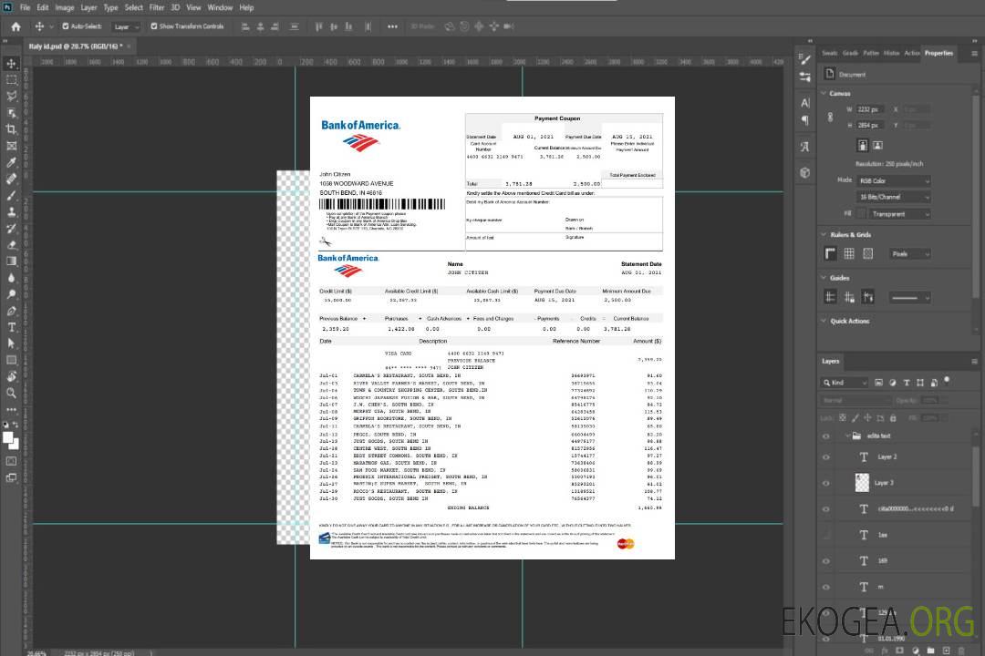 USA Bank of America EXCEL version 5 template USA Bank of America EXCEL version 5 template